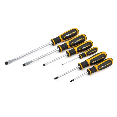 GEARWRENCH 6 Pc. Phillips?/Slotted Dual Material Screwdriver Set 80050H